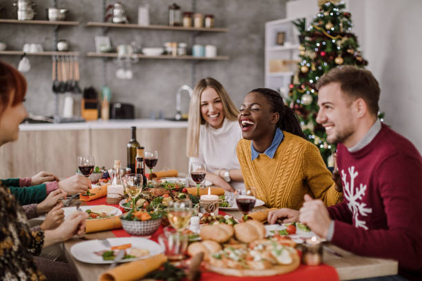 Laughing To Jokes On Christmas Dinner