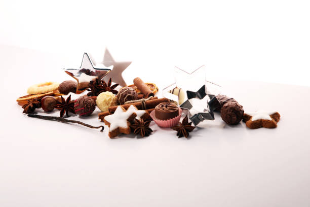 istock Baking christmas cookies. chocolate, cinnamon stars and spices. 1074671362
