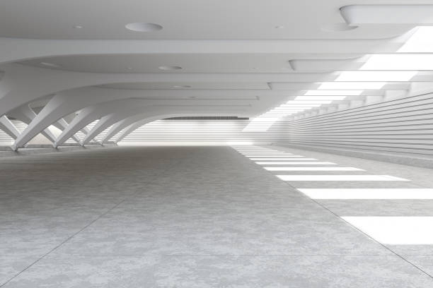 Showroom car modern concrete background stage