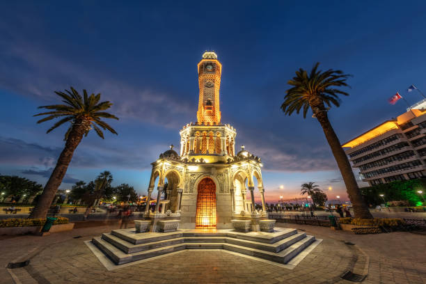 istock Izmir clock tower in Konak Square, Turkey 1074725478