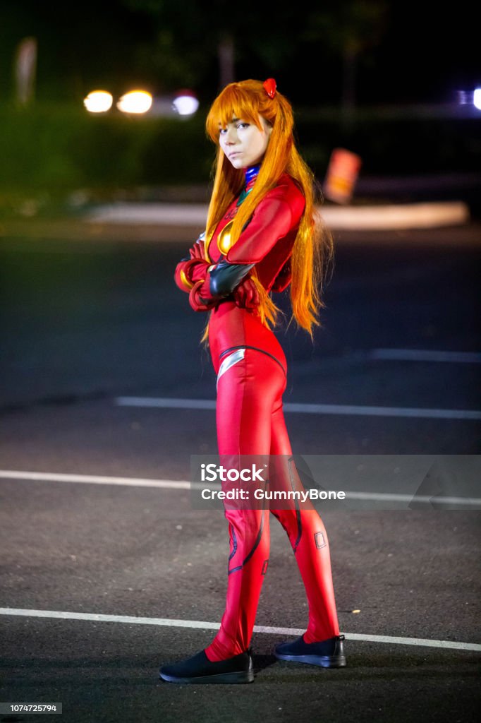 Young attractive girl dressed up at night Young attractive girl dressed up at night wearing a costume Cosplay Stock Photo