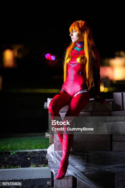 Young Attractive Girl Dressed Up At Night Stock Photo - Download Image Now - Cosplay, Beautiful People, Beauty