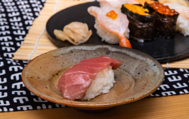 istock medium fatty tuna sushi in a plate close-up 1074727580