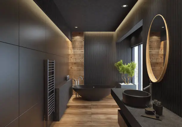 Photo of Luxury villa minimalist black bathroom