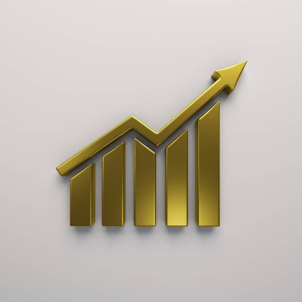 istock Finance Gold Growth Bar. 3D Render illustration 1074738090