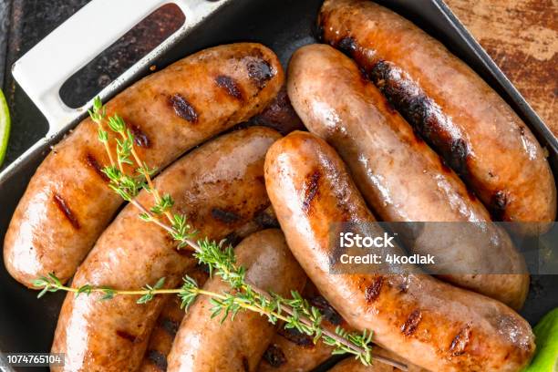 Grilled Sausage Stock Photo - Download Image Now - Sausage, Italian Culture, Barbecue Grill