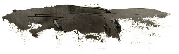 istock Black hand drawn brush stroke. Grunge distress textured design element. Used as a banner, template, logo. 1074766888