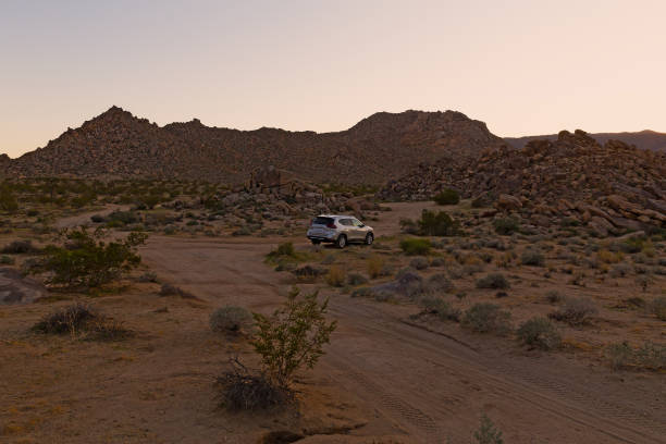 istock Moving through Mojave Desert in California by car. 1074771898