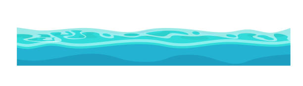ilustrações de stock, clip art, desenhos animados e ícones de water, oceans, rivers for ui games and ux interface. - water ocean