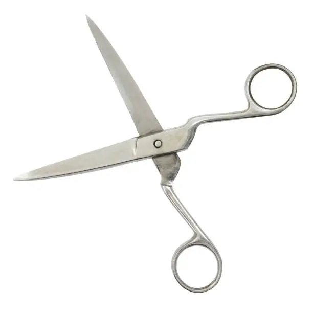 Photo of Closeup of open scissors