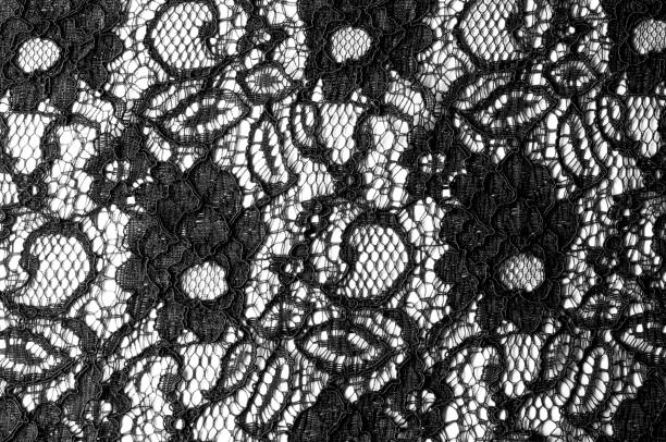 istock Texture, background, pattern. Fabric of black lace. Background of fabric from lace stylized roses. Abstract lace pattern with flowers. Wallpaper, underwear and jewelry. Your invitations 1074781040