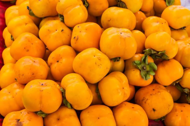 Fresh yellow persimmon Lot for sale
