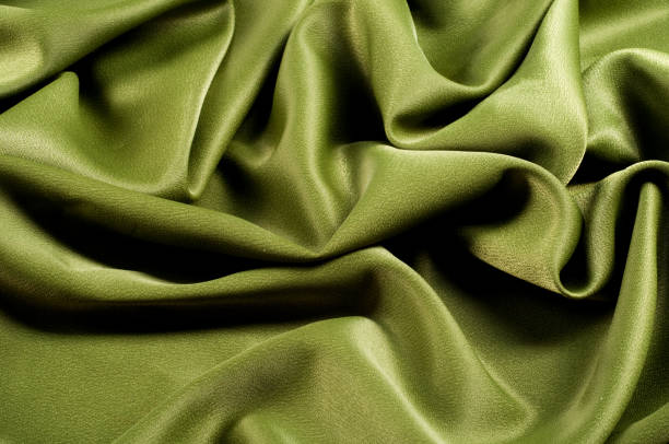 textura de fundo. modelo. tecido seda verde, crepe de chine. um bom crepe de seda ou fibra semelhante. - 24206 - fotografias e filmes do acervo