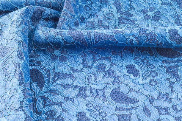 imagem de fundo de textura, laço de seda azul. fita de laço duplo ornamentado. pode ser usado para seu design de lingerie, cartões, convites de casamento, joias e outros - 24239 - fotografias e filmes do acervo