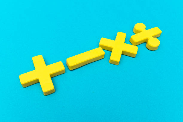 istock Symbols of Four fundamental arithmetic operations, addition, subtraction, multiplication, division 1074810966