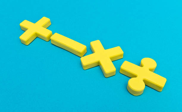 istock Symbols of Four fundamental arithmetic operations, addition, subtraction, multiplication, division 1074811018