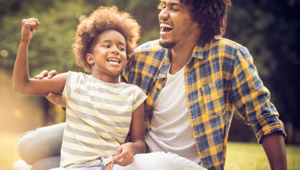 istock Dad, I'm a strong girl. 1074816498