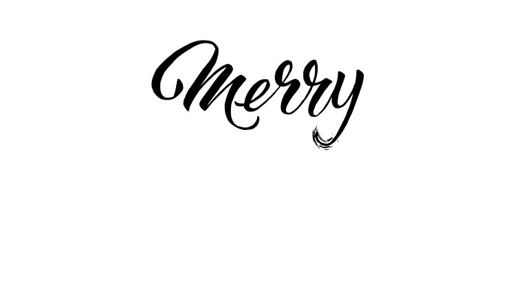 Written  Merry Christmas calligraphy text animation - 2D animation