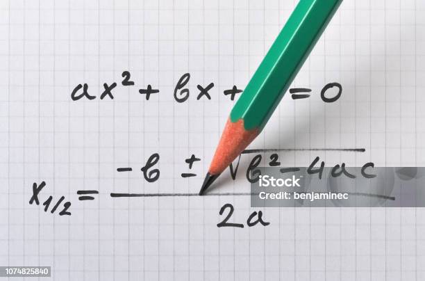 General Quadratic Equation Stock Photo - Download Image Now - Mathematical Formula, Mathematics, Algebra