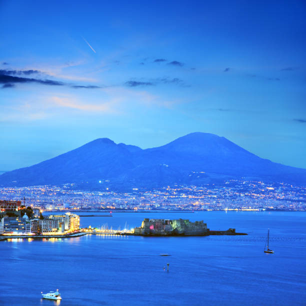 istock Panoramic view of Naples at night 1074833910