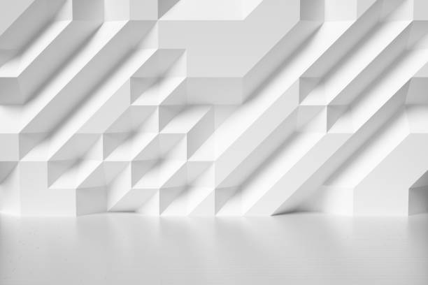 istock Abstract white wall in room with parquet floor, colorless. 1074836776