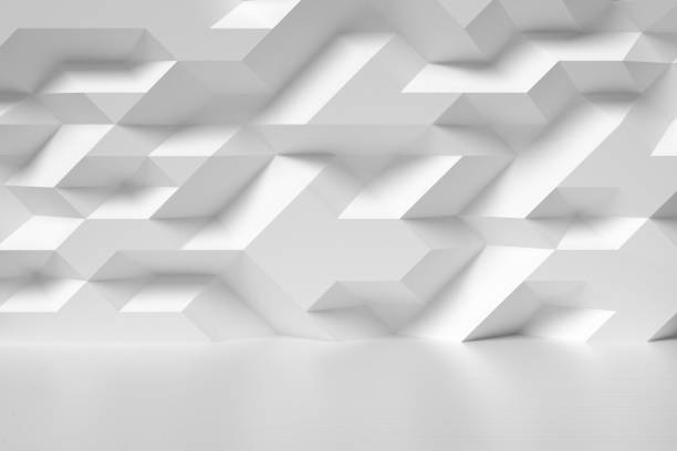 istock Abstract white wall in room with parquet floor colorless. 1074836798