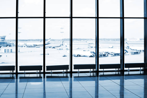 istock Empty airport terminal waiting area 1074837598