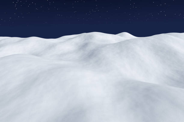 istock White snow field at night, winter landscape 1074839342
