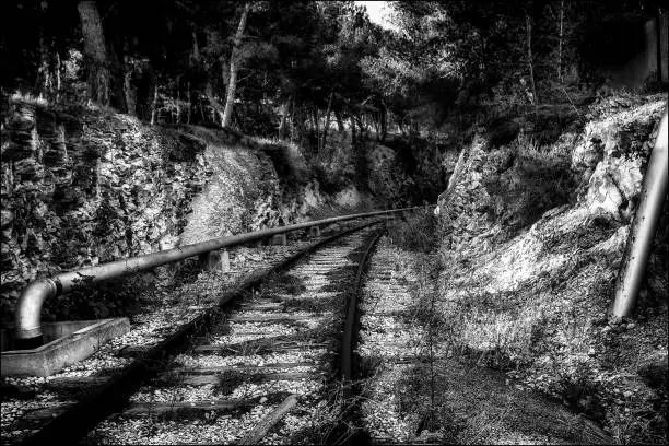 An abandoned railway line leading nowhere