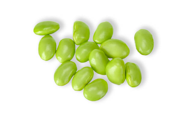 istock Green soy bean isolated on white clipping path 1074841594