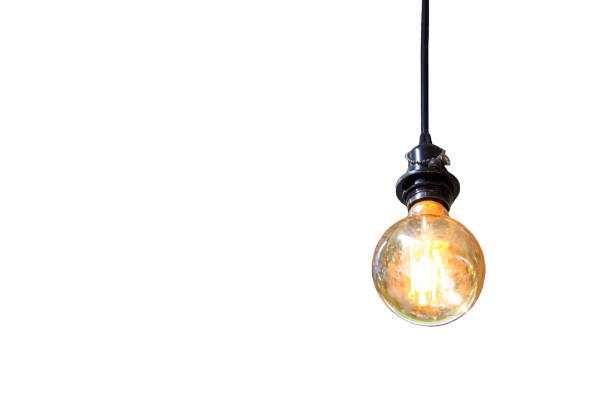 istock Old vintage light bulb isolated with background.Idea concept , with clipping path 1074842642