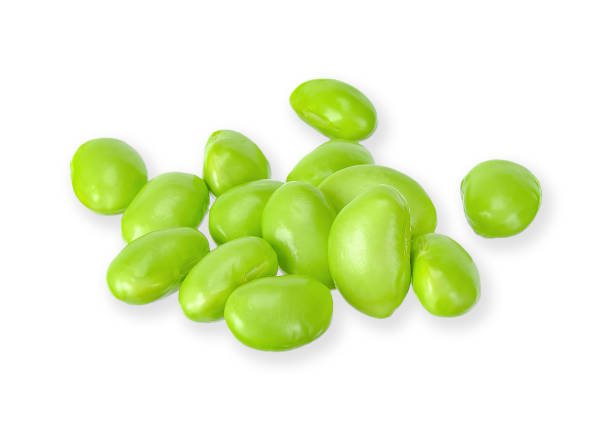 istock Green soy bean isolated on white clipping path 1074845422