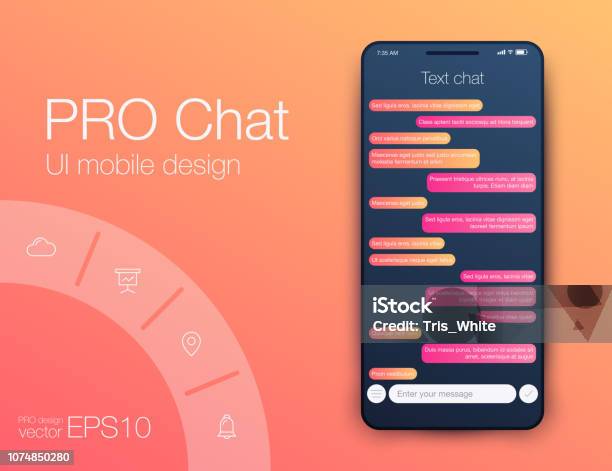 Phone Chat Header Vector Phone Chat Interface Sms Messages Stock Vector Stock ...