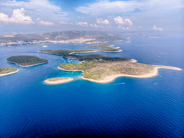 istock Plakinski Islands, Mlini Beach Aerial View in a sunny day 1074854702