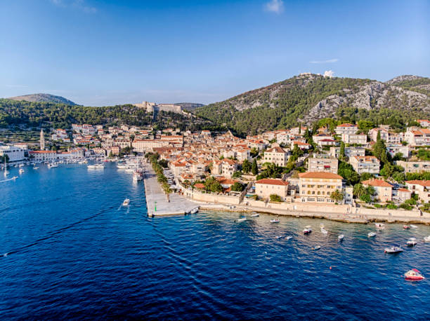 istock Hvar city Harbor at a sunny day 1074854774