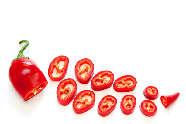 istock Sliced red hot chili peppers. 1074856608