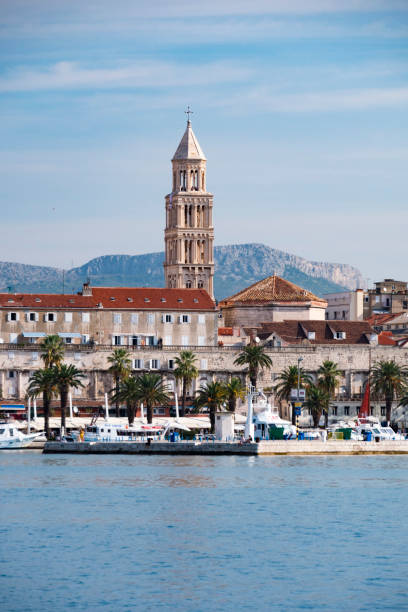 istock Split Harbor with Diocletian Tower landscape at a beautiful sunny day 1074857076