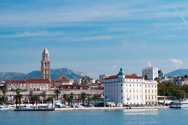 istock Split Harbor with Diocletian Tower landscape at a beautiful sunny day 1074857098