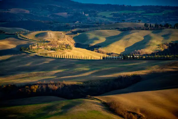 The Tuscan landscape, depicted in countless works, has been "built" by generations of farmers who have sought together utility and beauty, variety of shapes and colors.  Italy