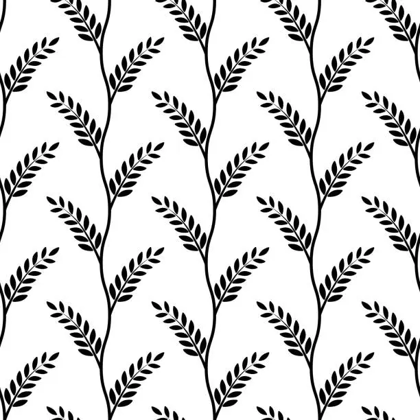 Vector illustration of Seamless Wallpaper background olive branch, Laurel wreath, vine with spikelets vector symbol winner award, victory and wealth background