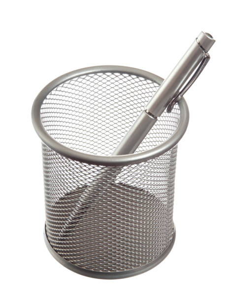 istock basket with pencils and pens  isolated on white background 1074862780