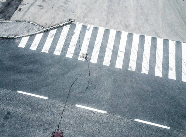 istock Top view of a pedestrian crosswalk 1074865516