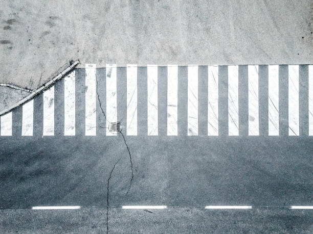 istock Top view of a pedestrian crosswalk 1074865544