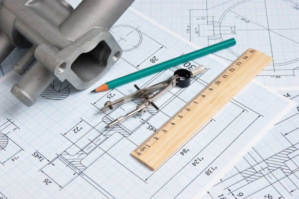istock automotive parts and drawing 1074867686