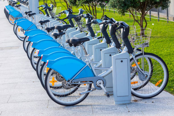 istock Bicycles for rent in public park (Santander Cantabria - Spain) 1074868526