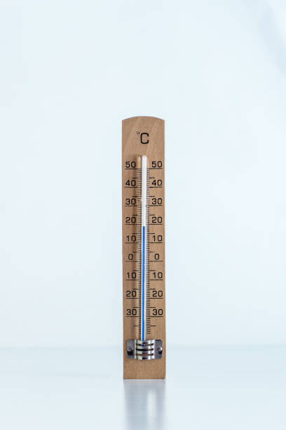 istock Wooden thermometer on white background 1074870022