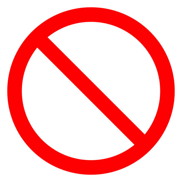 No sign - red thin simple, isolated - vector No sign - red thin simple, isolated - vector illustration red circle stock illustrations