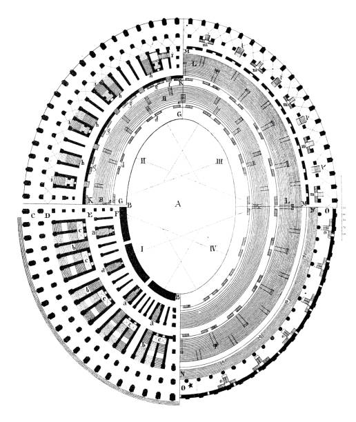 istock Floor plan of the coliseum in  in Pompeii 1074877422