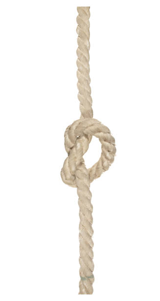 istock Thick white rope tied with knot isolated on white background. 1074887330