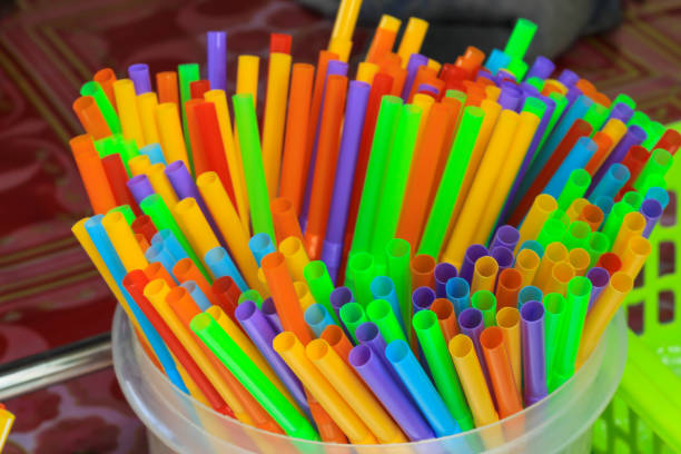 istock Drinking straws colorful coming together. 1074888578